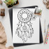 Native American Dream Catcher Stencil Template - Reusable 8.5 x 11 Inches for Wall, Wood, and Craft Painting - LIONX
